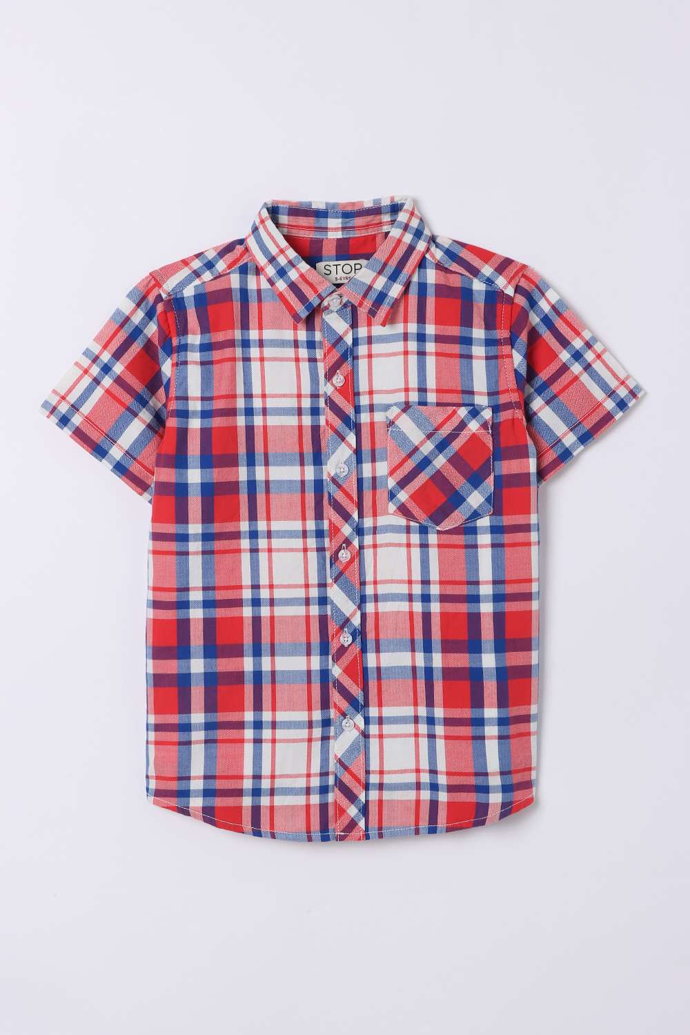 Checks-Cotton-Round-Neck-Boys-Shirt