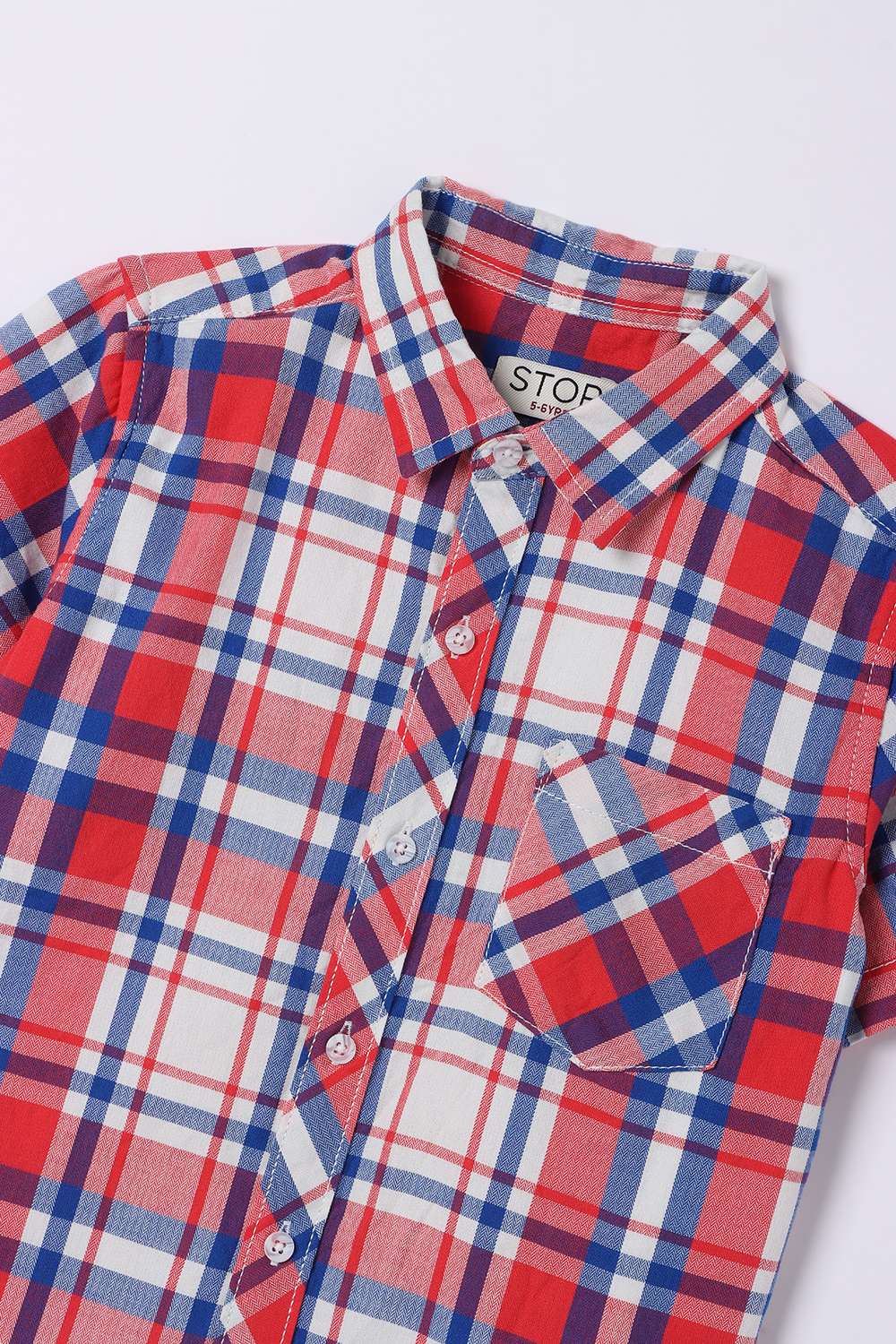 Checks-Cotton-Round-Neck-Boys-Shirt