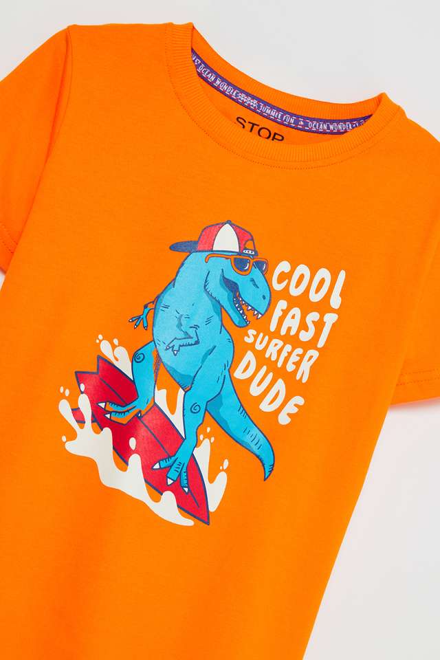 Graphic-Print-Cotton-Round-Neck-Boys-T-Shirt