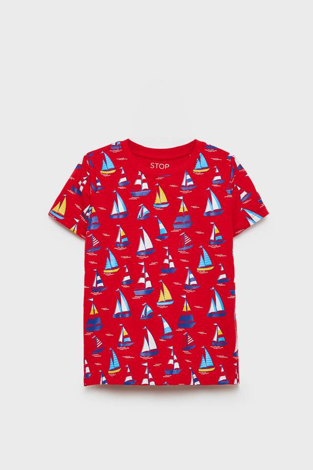 Printed-Cotton-Round-Neck-Boys-T-Shirt