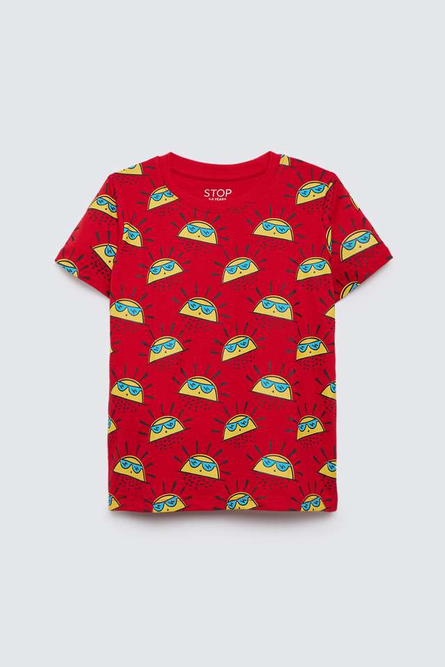 Printed-Cotton-Round-Neck-Boys-T-Shirt