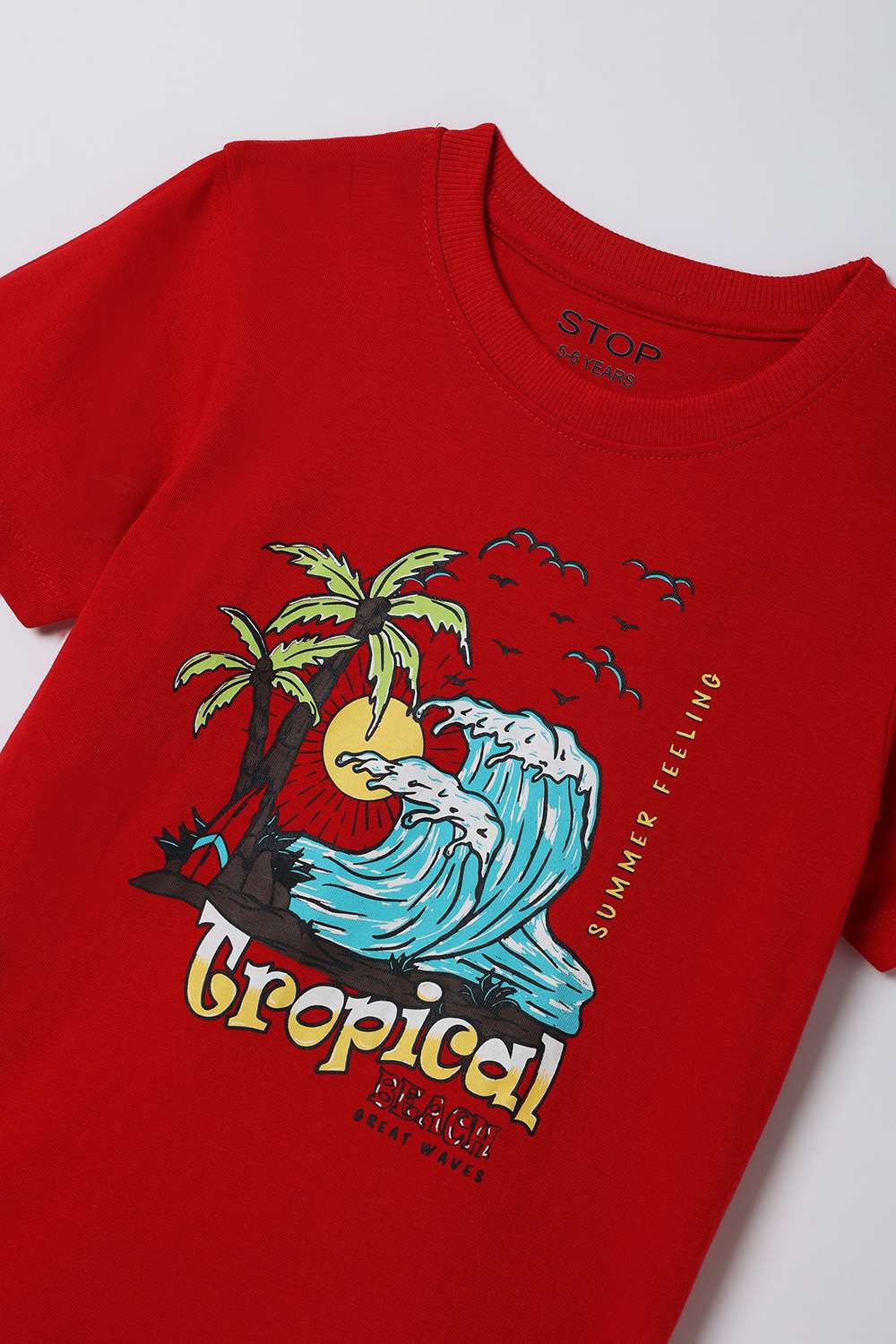 Graphic-Print-Cotton-Round-Neck-Boys-T-Shirt
