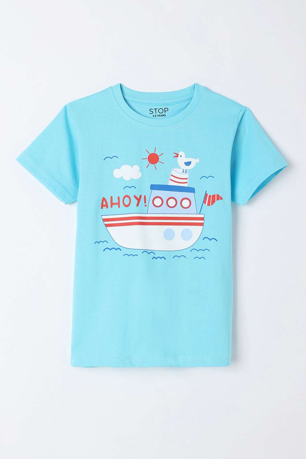 Graphic-Print-Cotton-Round-Neck-Boys-T-Shirt