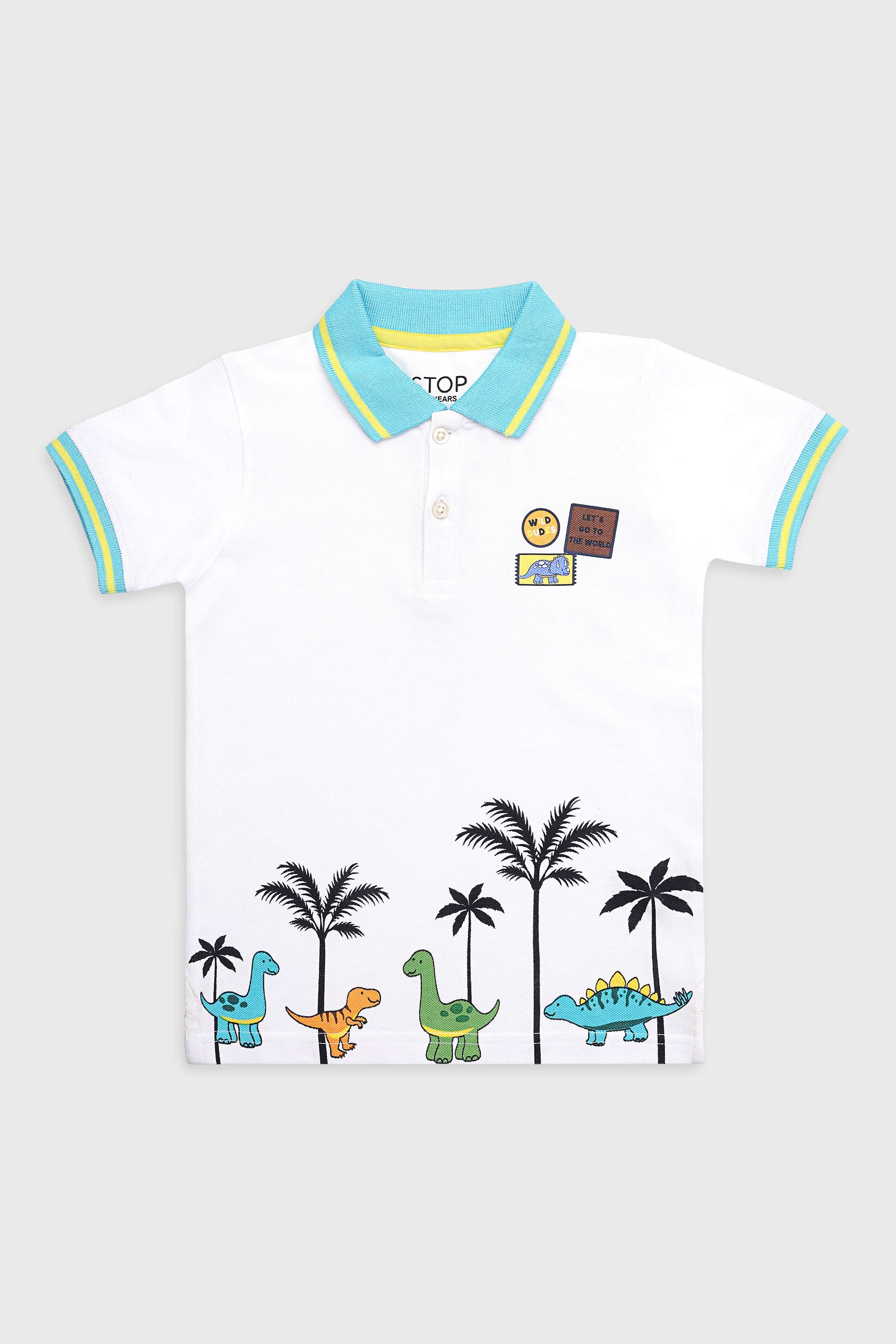 Solid-Blended-Fabric-Round-Neck-Boys-T-Shirt