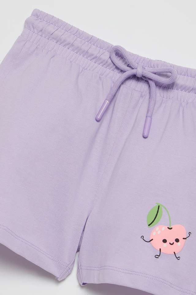 Solid-Cotton-Regular-Fit-Girls-Shorts