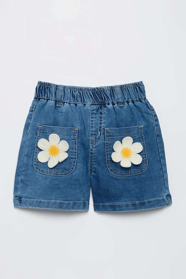 Solid-Blended-Fabric-Regular-Fit-Girls-Shorts