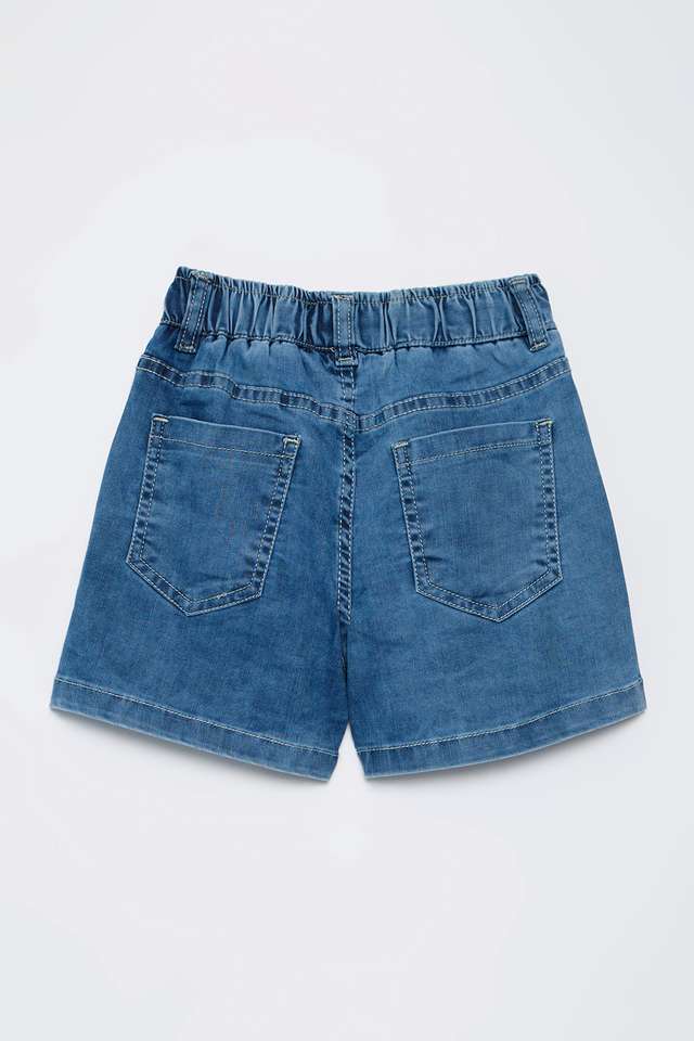 Solid-Blended-Fabric-Regular-Fit-Girls-Shorts