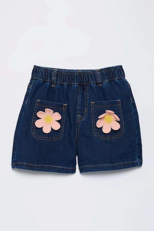 Solid-Blended-Fabric-Regular-Fit-Girls-Shorts