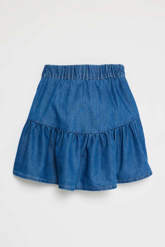 Solid-Denim-Regular-Fit-Girls-Skirt
