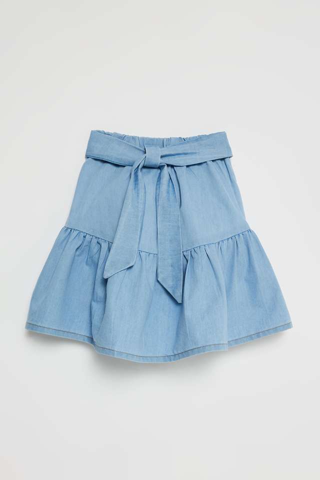 Solid-Blended-Fabric-Regular-Fit-Girls-Skirt