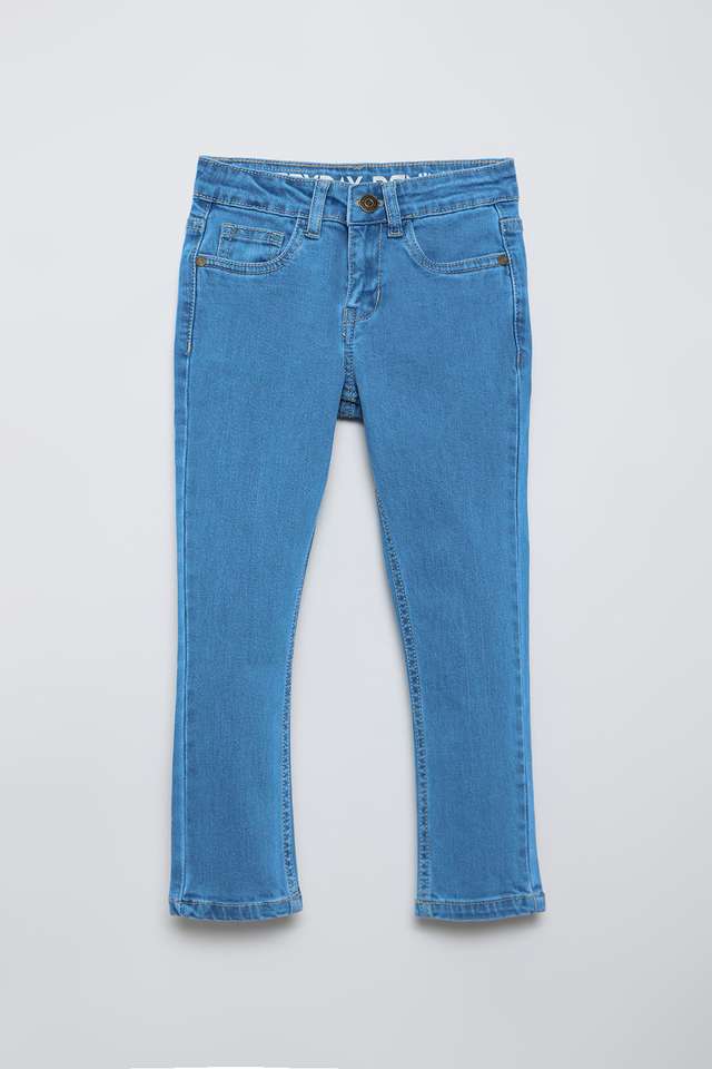 Solid-Blended-Fabric-Regular-Fit-Girls-Jeans