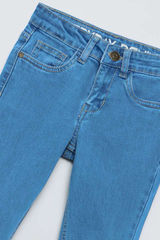 Solid-Blended-Fabric-Regular-Fit-Girls-Jeans