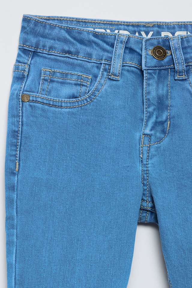 Solid-Blended-Fabric-Regular-Fit-Girls-Jeans