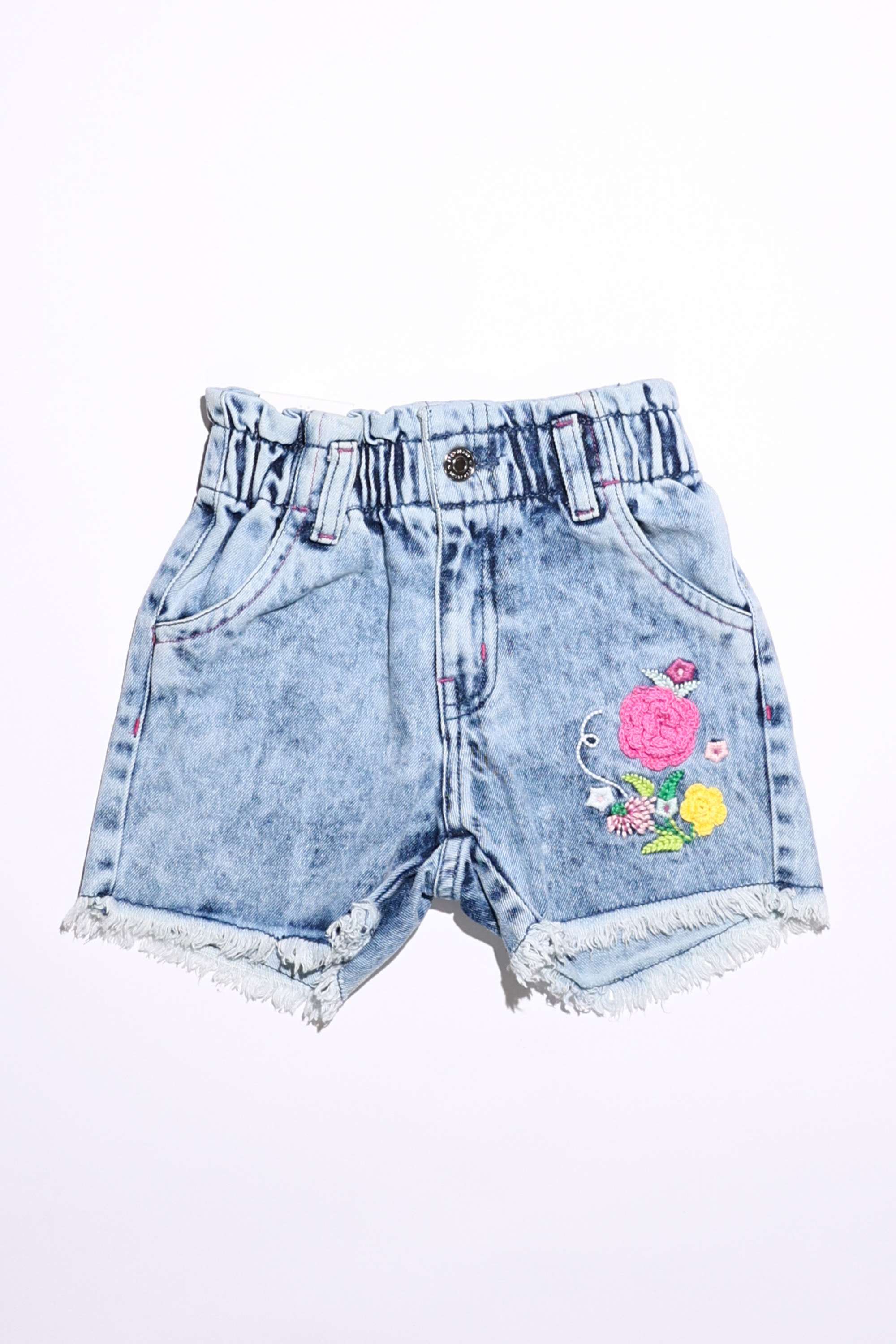 Embroidered-Denim-Regular-Fit-Girls-Shorts
