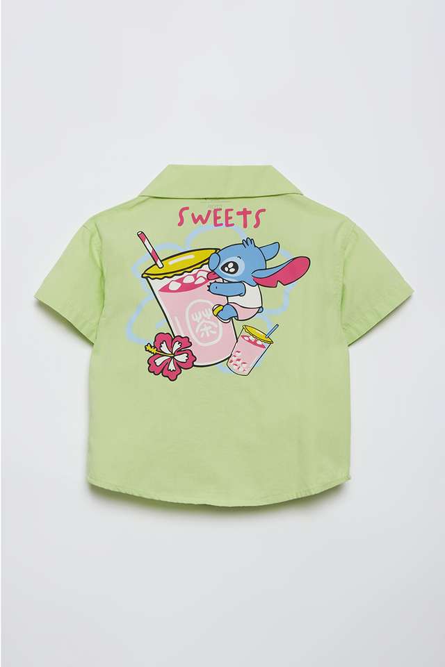 Solid-Blended-Fabric-Collared-Girls-Shirt