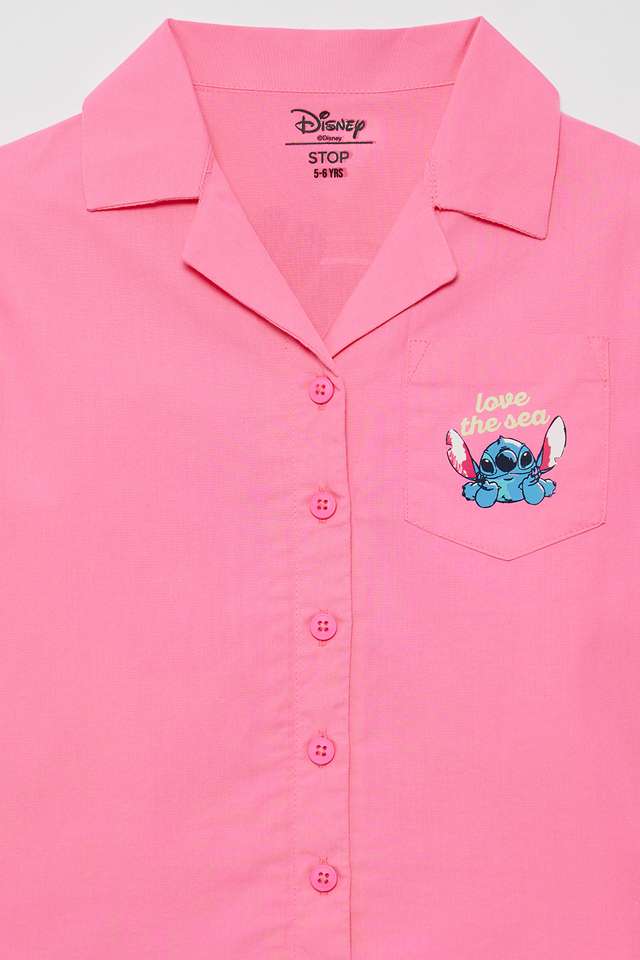 Solid-Blended-Fabric-Collared-Girls-Shirt