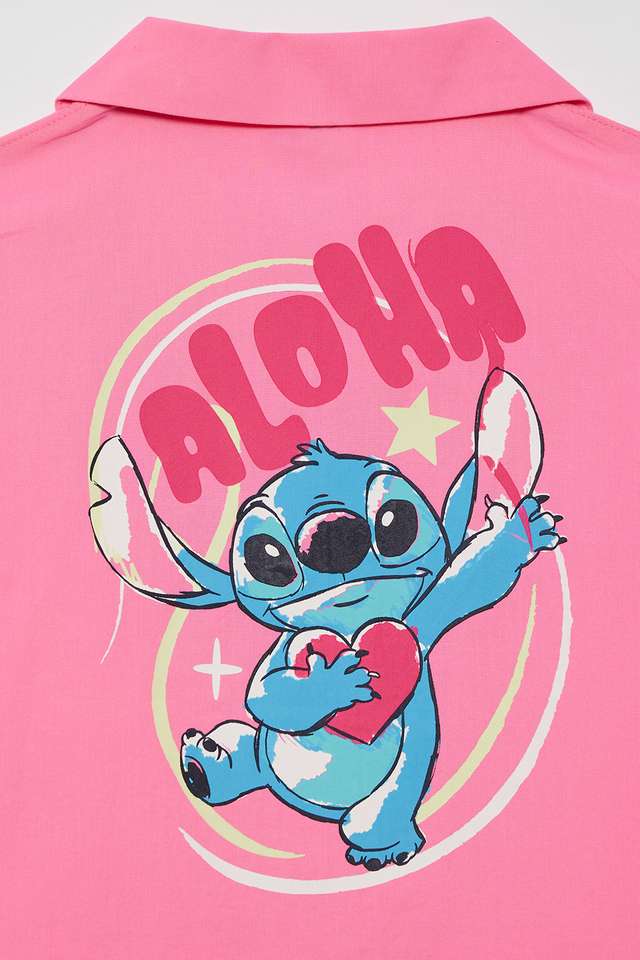 Solid-Blended-Fabric-Collared-Girls-Shirt