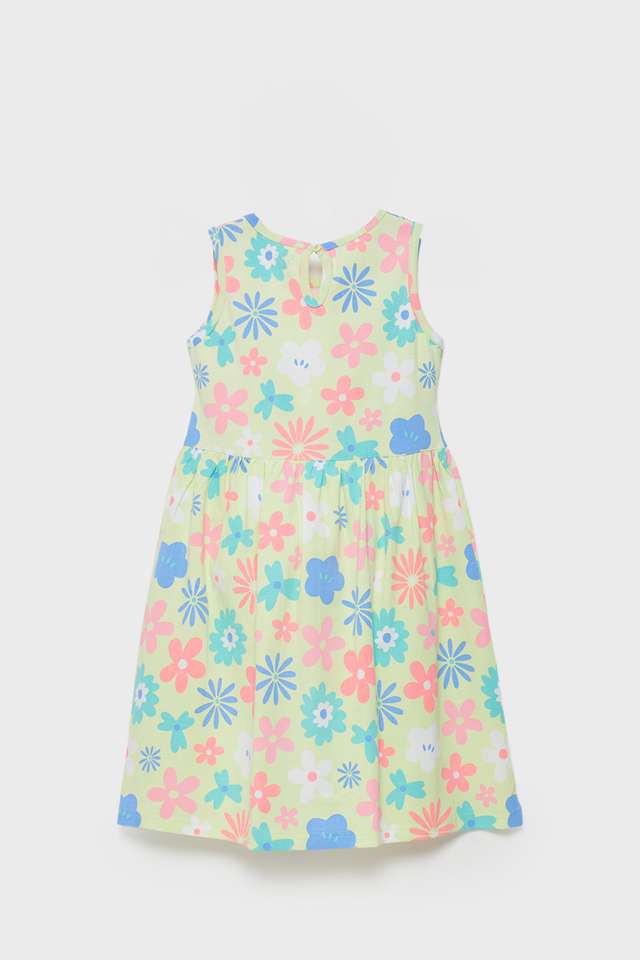 Solid-Blended-Fabric-Round-Neck-Girls-Casual-Wear-Dress