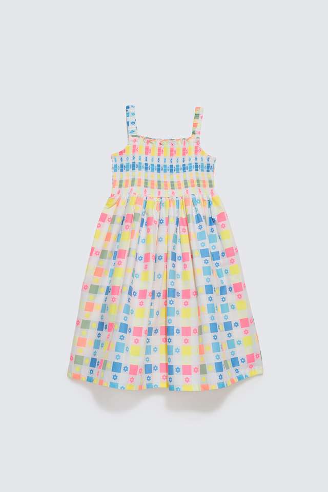 Solid-Blended-Fabric-Round-Neck-Girls-Casual-Wear-Dress