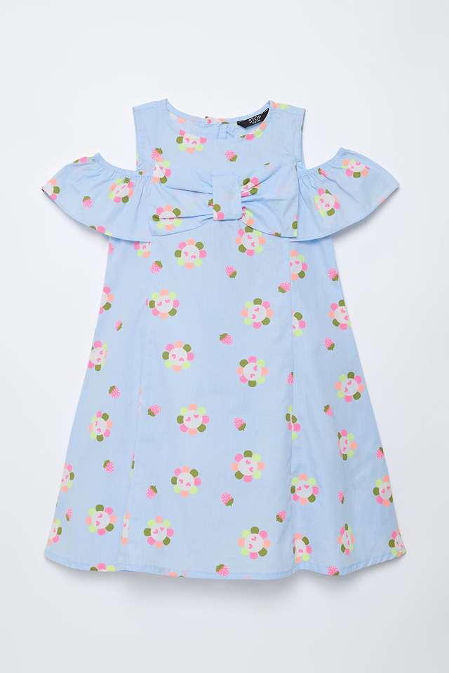 Solid-Blended-Fabric-Round-Neck-Girls-Casual-Wear-Dress