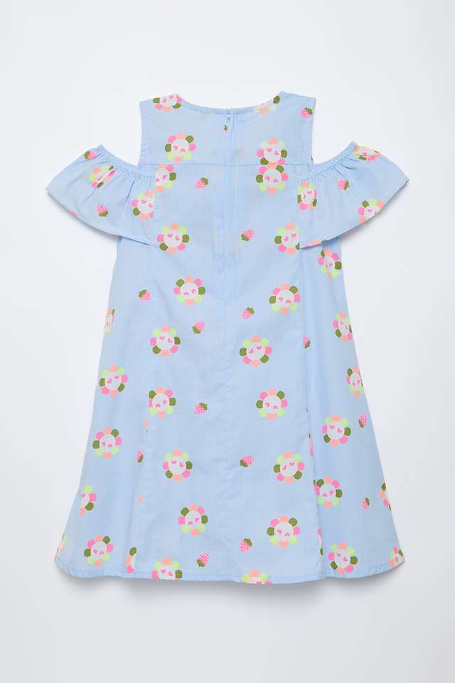Solid-Blended-Fabric-Round-Neck-Girls-Casual-Wear-Dress
