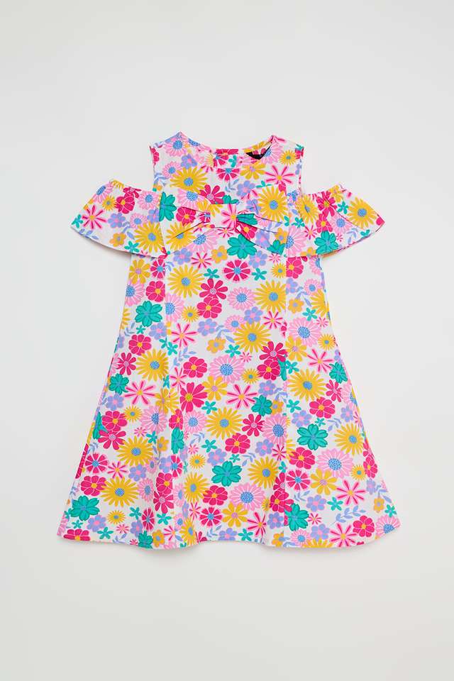 Solid-Blended-Fabric-Round-Neck-Girls-Casual-Wear-Dress