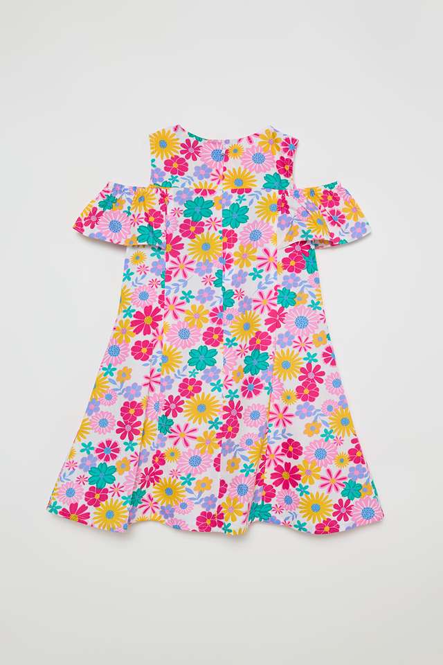 Solid-Blended-Fabric-Round-Neck-Girls-Casual-Wear-Dress