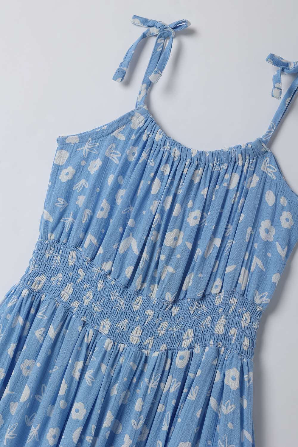 Solid-Blended-Fabric-Round-Neck-Girls-Casual-Wear-Dress