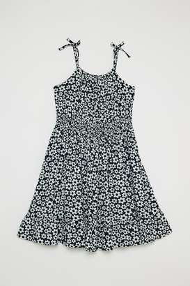 Solid-Blended-Fabric-Round-Neck-Girls-Casual-Wear-Dress