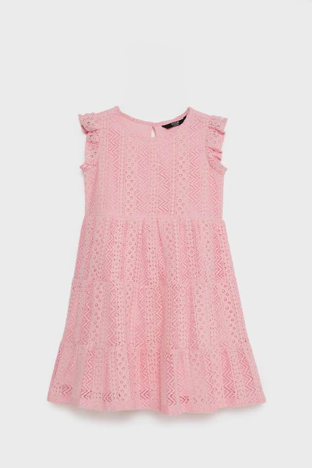 Solid-Blended-Fabric-Regular-Fit-Girls-Dress
