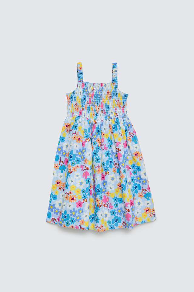 Solid-Blended-Fabric-Round-Neck-Girls-Casual-Wear-Dress