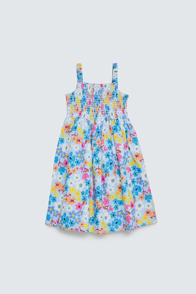 Solid-Blended-Fabric-Round-Neck-Girls-Casual-Wear-Dress