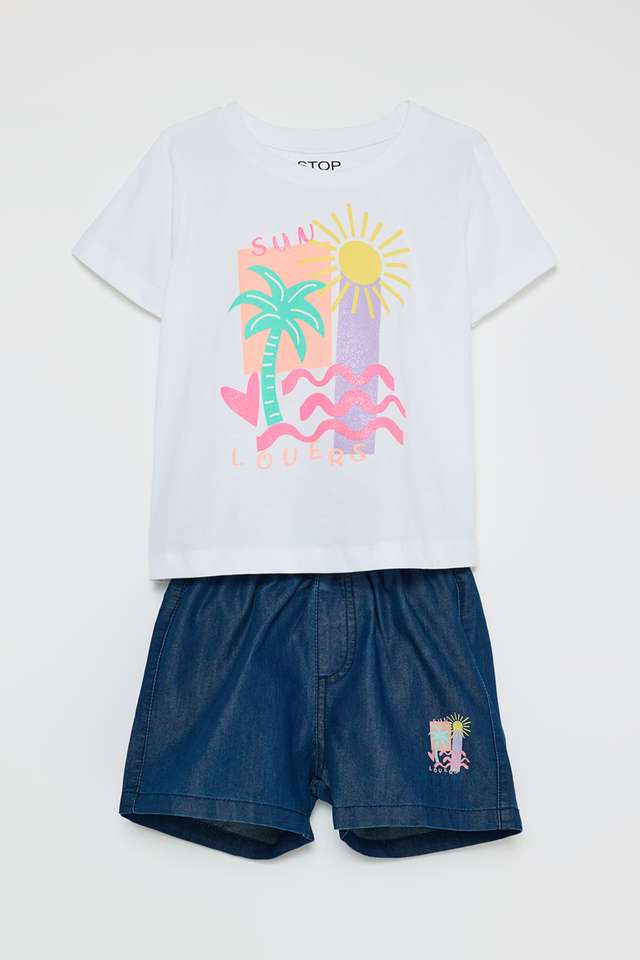 Graphic-Print-Cotton-Regular-Fit-Girls-Co-Ord-Set