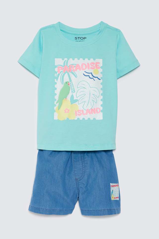 Graphic-Print-Cotton-Regular-Fit-Girls-Co-Ord-Set