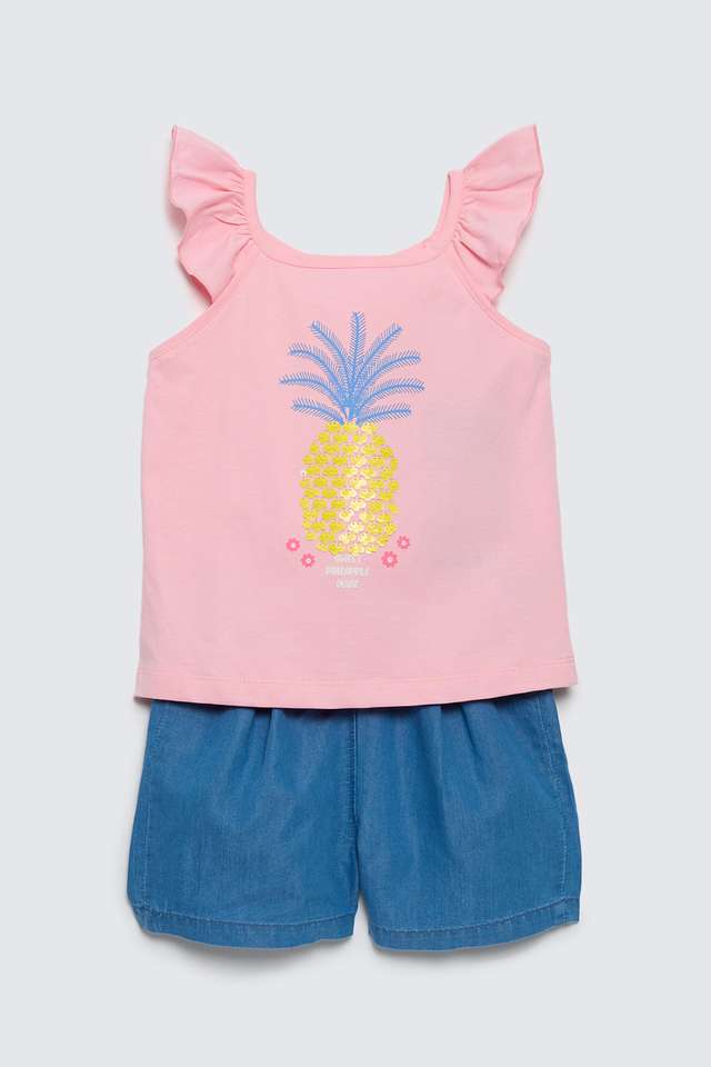 Graphic-Print-Cotton-Regular-Fit-Girls-Co-Ord-Set