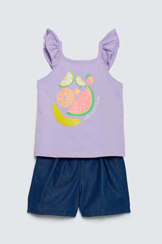 Graphic-Print-Cotton-Regular-Fit-Girls-Co-Ord-Set