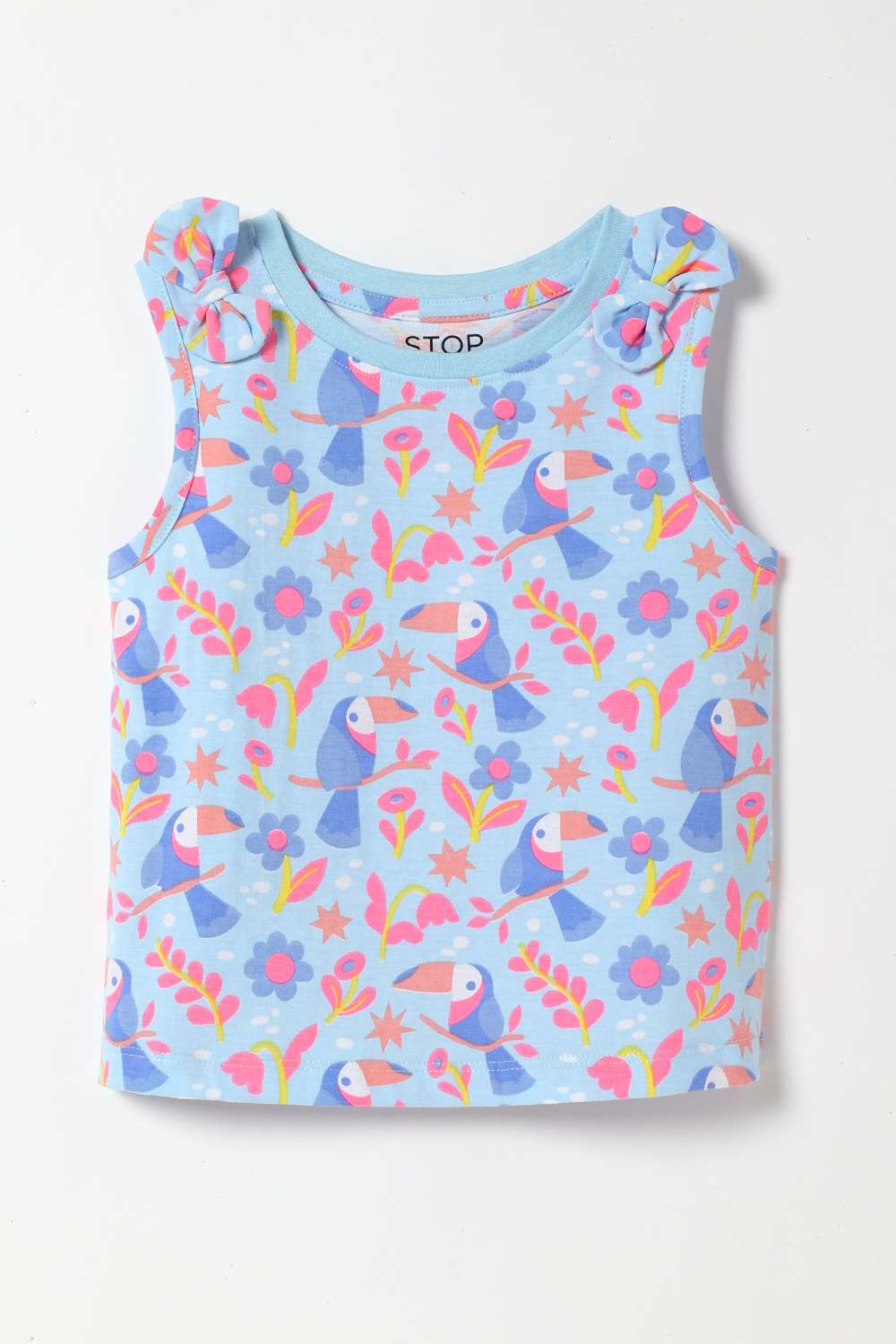 Solid-Blended-Fabric-Girls-Top-&-Bottom-Set