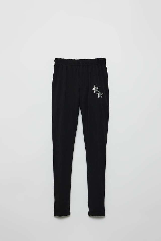 Solid-Blended-Fabric-Regular-Fit-Girls-Leggings