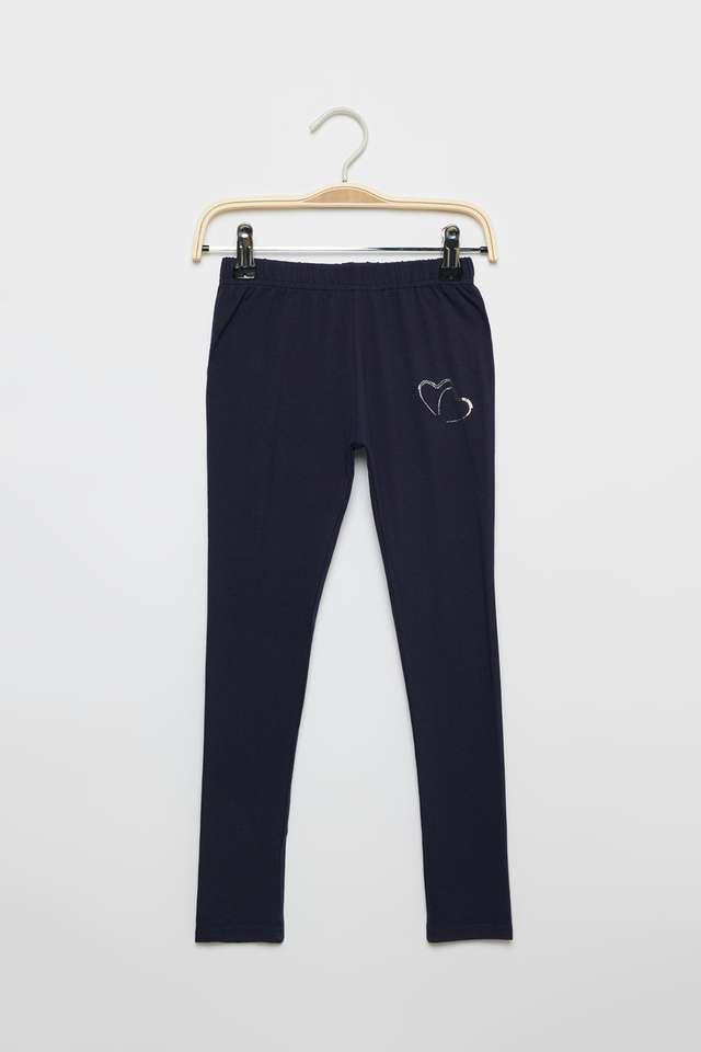 Solid-Blended-Fabric-Regular-Fit-Girls-Leggings