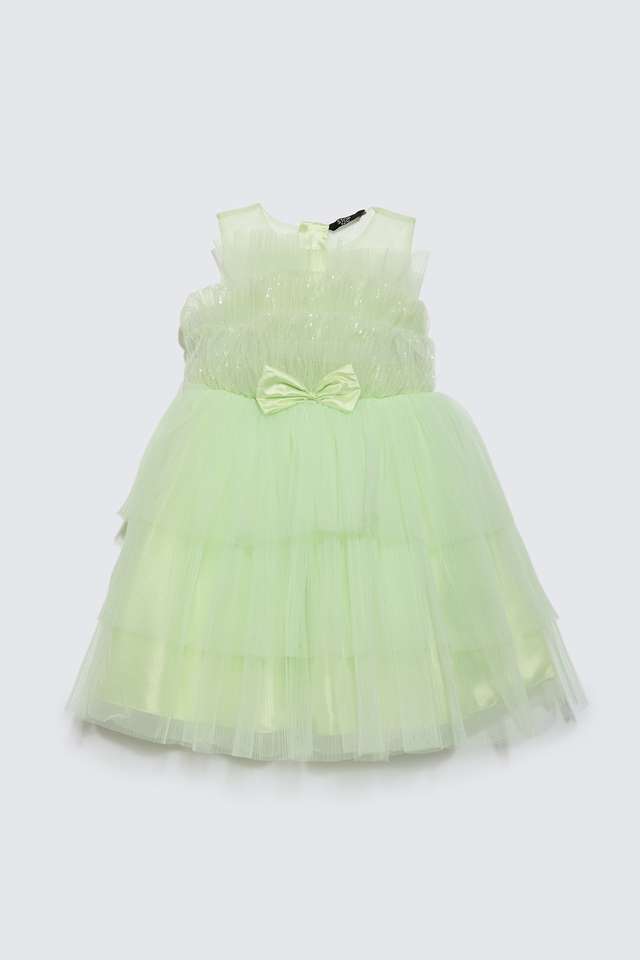 Solid-Blended-Fabric-Round-Neck-Girls-Casual-Wear-Dress