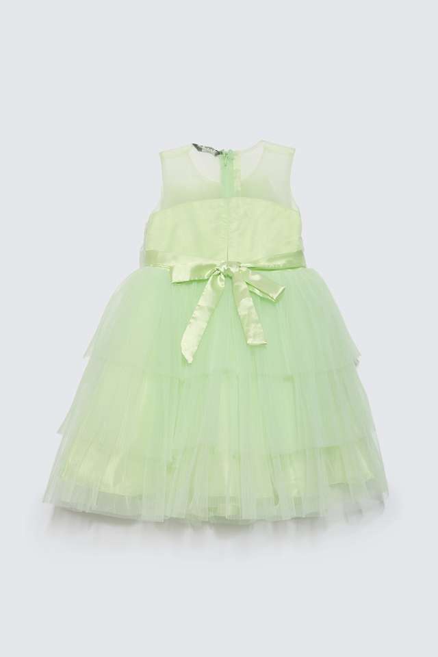 Solid-Blended-Fabric-Round-Neck-Girls-Casual-Wear-Dress