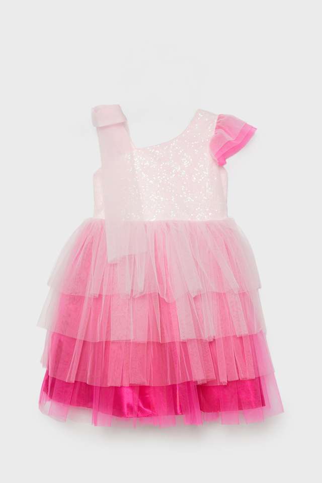 Solid-Blended-Fabric-Round-Neck-Girls-Casual-Wear-Dress