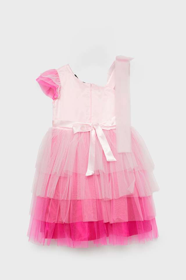 Solid-Blended-Fabric-Round-Neck-Girls-Casual-Wear-Dress