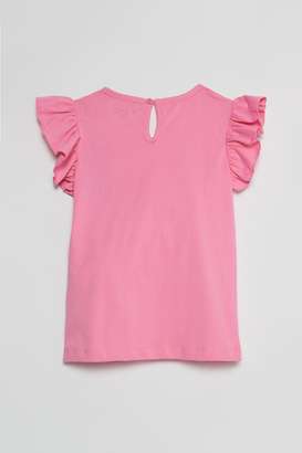 Solid-Blended-Fabric-Round-Neck-Girls-T-Shirt