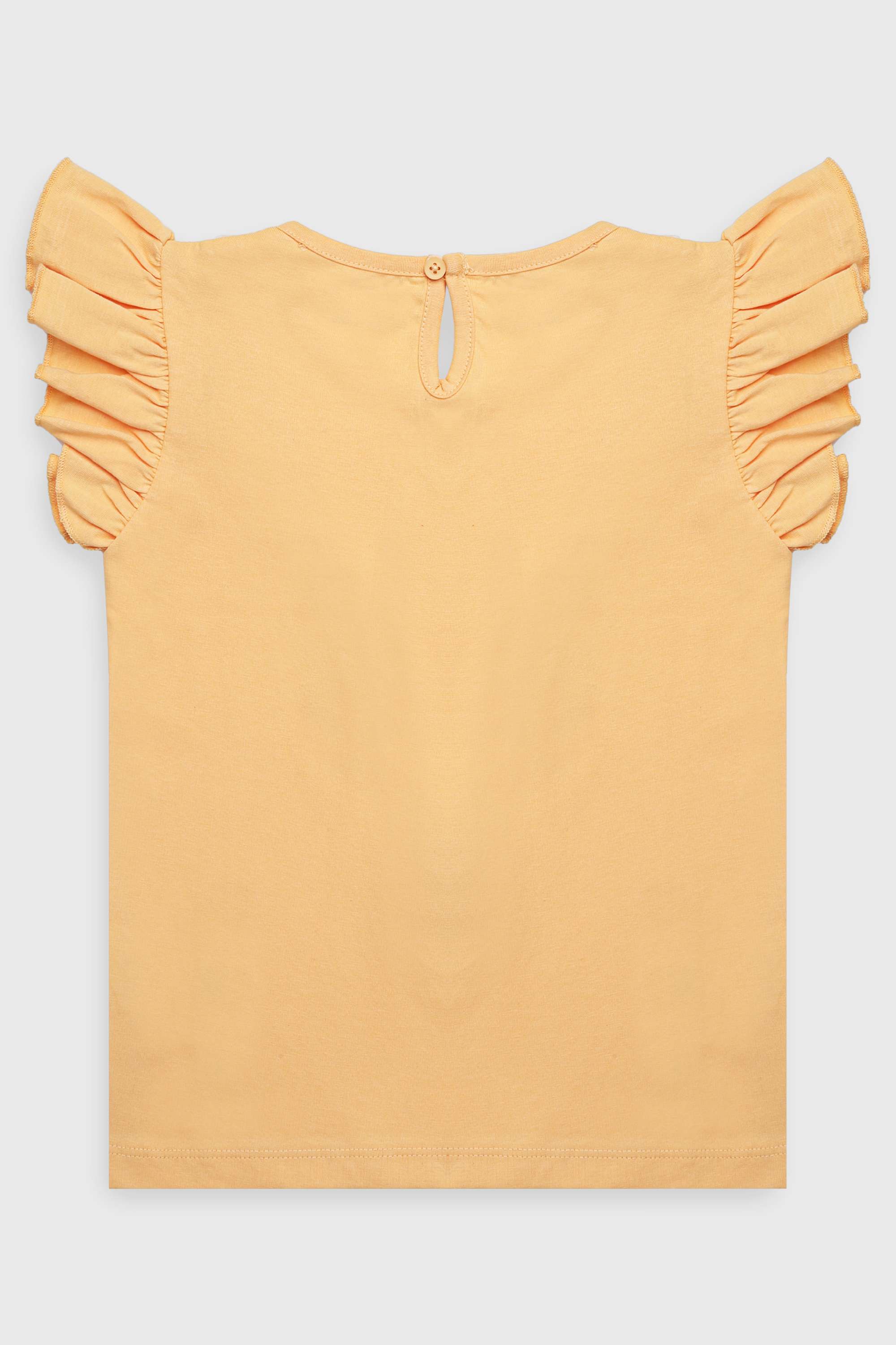 Solid-Blended-Fabric-Round-Neck-Girls-T-Shirt