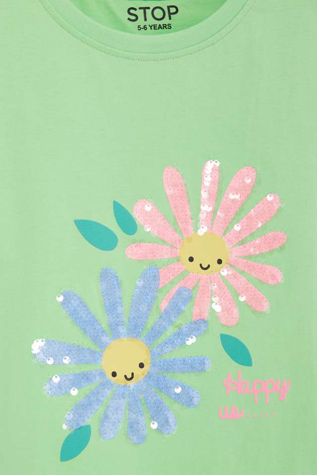 Graphic-Print-Cotton-Round-Neck-Girls-T-Shirt