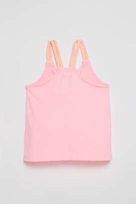 Solid-Blended-Fabric-Round-Neck-Girls-T-Shirt