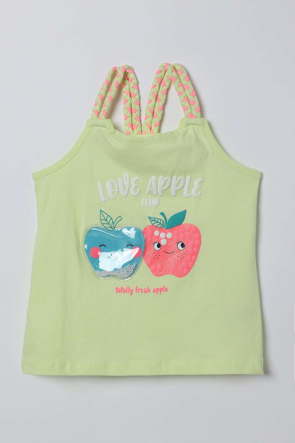 Solid-Blended-Fabric-Round-Neck-Girls-T-Shirt