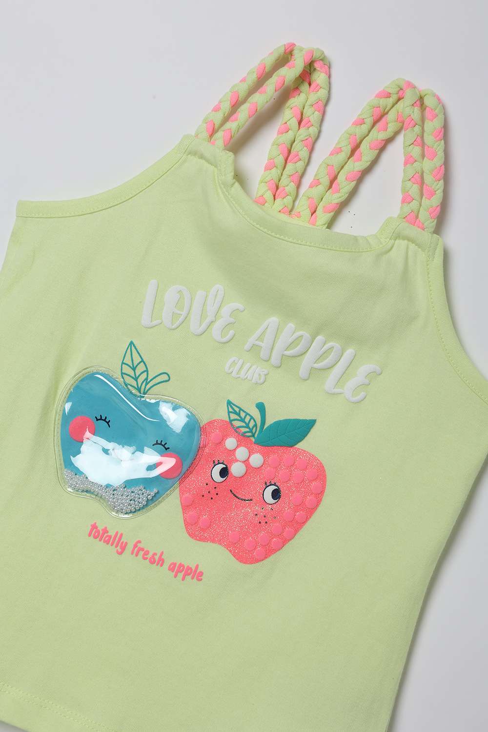 Solid-Blended-Fabric-Round-Neck-Girls-T-Shirt