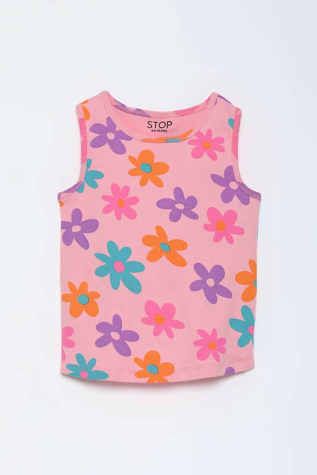 Solid-Blended-Fabric-Round-Neck-Girls-T-Shirt